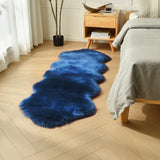 duduta White Faux Sheepskin Throw Rug 2x3 ft, Fluffy Shag Fur Chair Cover Small Bedside Dorm Rug Non Slip Washable