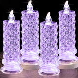 Rose Shadow LED Flameless Candles, 6PCS Romantic Battery Operated Candles Led Pillar Candles for Valentines Anniversary Wedding Christmas Decorations(White, D 2.5" x H 7.2")