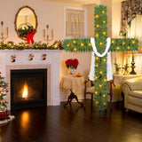 6 Ft Christmas Cross Tree with 100 Lights and a White Silk Scarf Christmas Christian Decorations Indoor Jesus Christ Catholic Cross Decor He is Risen for Home Decor