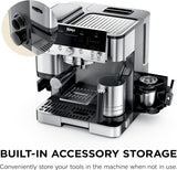 Ninja Luxe Café 3-in-1 Espresso, Drip Coffee and Cold Brew Machine | Intergrated Coffee Grinder, Milk Frother, Assisted Tamper & Built-In Espresso Accessory Storage | Stainless Steel | ES601