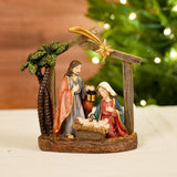 Alupssuc Nativity Set for Christmas Indoor Nativity Scene Decoration, Sculpted Hand Painted Nativity Figurines Scene with Manger, Nativity Figures Sets for Indoor Tabletop Decorations, White