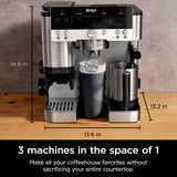Ninja Luxe Café 3-in-1 Espresso, Drip Coffee and Cold Brew Machine | Intergrated Coffee Grinder, Milk Frother, Assisted Tamper & Built-In Espresso Accessory Storage | Stainless Steel | ES601