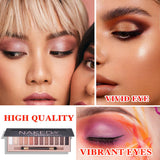 LZYLLS 12 Shades Nude Matte Eyeshadow Palette,Shimmer Naked Eyeshadow Palette,Eye Shadow Palette Natural Flash Waterproof Durable Smoked Professional Makeup Palette With Brush(Matte)