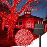 Minetom Solar String Lights Outdoor Waterproof- 40 FT 100 LED Solar Powered String Lights with 8 Lighting Modes, IP65 Waterproof Solar Christmas Lights for Outdoor Outside Tree Party Decor, Warm White