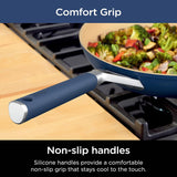 Ninja Ceramic Cookware Set, Extended Life 11-Piece Kitchen Cookware Sets with Comfort Grip, Nonstick Fry Pans, Pots, PTFE Free, Oven & Dishwasher Safe, Stovetop Compatible, Navy Blue, CW49011