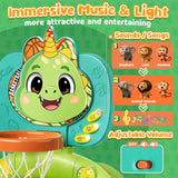 Toddler Basketball Hoop & Soccer Goal, Dinosaur Sports Play Toy Activity Center, Interactive Musical Sports Toys with Light, Christmas Birthday Gift for Boys Girls Age 1-3