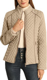 Bellivera Women's Stand Collar Lightweight Quilted Puffer Jacket Padded Zip Coat for Spring and Winter