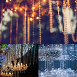 Jishi 99ft Crystal Bead Garland for Christmas Tree Decorations, Iridescent Acrylic Beaded Garland Strand Roll, Hanging Christmas Decorations Indoor Home Decor, String Diamond Beads for Crafts Curtains