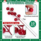 Watayo 45 Pcs Christmas Artificial Pine Branches with Red Berry Stems, 10.5" Faux Evergreen Norfolk Pine Cypress Leaves Stems, Fake Foliage Pine Needles Picks for DIY Craft Garland Home Decor