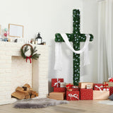 74-Inch Lighted Christmas Cross Tree with 200 Cool White LED String Lights, Religious Indoor Holiday Decor with Scarves & Vines – Christian Catholic Jesus Home Decoration