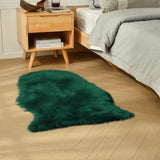 duduta White Faux Sheepskin Throw Rug 2x3 ft, Fluffy Shag Fur Chair Cover Small Bedside Dorm Rug Non Slip Washable