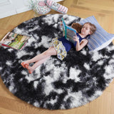 Amdrebio Light Pink Round Rug 4Ft for Girls Bedroom, Fluffy Circle Area Rugs for Kids Room Decor Aesthetic, Cute Shag Fuzzy Carpet for Nursery, Preppy Dorm, Classroom, Playroom, Teen, Baby, Washable