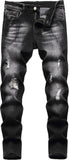 Boy's Skinny Fit Ripped Destroyed Distressed Stretch Slim Jeans Pants