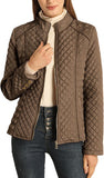 Bellivera Women's Stand Collar Lightweight Quilted Puffer Jacket Padded Zip Coat for Spring and Winter
