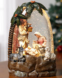 Train Snow Globe Christmas Snow Globe Lantern with Auto 6H Timer and Manual Glitter, Lighted Christmas Decorations Indoor with Santa Claus Reindeer Tree for Home Tabletop, Battery Operated