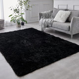 TABAYON Shaggy Navy Blue Rug, 2x3 Area Rugs for Living Room, Anti-Skid Extra Comfy Fluffy Floor Carpet for Indoor Home Decorative