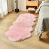duduta White Faux Sheepskin Throw Rug 2x3 ft, Fluffy Shag Fur Chair Cover Small Bedside Dorm Rug Non Slip Washable