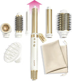 GLAMUP® 6 in 1 Hot Air Styler, Tight Grip, Powerful High Speed Dryer, Volumizer, Blow Dryer Brush, Curling Volumizing Hair Styler Gift Set with Travel Bag