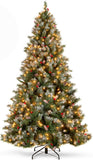 Best Choice Products Christmas Tree Pre-Lit, Pre-Decorated Artificial 6ft Frosted Pine Holiday Decoration w/Frosted Tips, Pine Cones, Berries