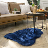 Ashler faux fur rug, Fluffy Shaggy Area Rug Ultra Soft 2 x 3 Feet Sheepskin Fur Rug, Navy Blue Fuzzy Rug Machine Washable Shag Rug, Nursery Decor Throw Rugs for Bedroom, kids room, Living Room