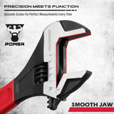 Adjustable Wrench Set Pipe Spanner: 6" 8" 10" Wide Jaw Black Oxide Wrench With Cushion Grip, Laser Marked Metric & SAE Scales, CR-V Steel for Professional