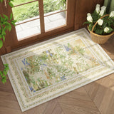 Rugcomf 2x6 Runner Rug Impressionist-Style Vintage Kitchen Rugs Non Slip Washable Soft Carpet Runner for Kitchen Laundry Bedroom Bathroom, Blue