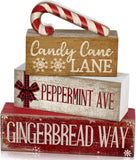 4 Pcs Christmas Table Decor Wooden Hot Cocoa Decoration Christmas Centerpiece Winter Tiered Tray Decor Decorative Red Hot Cocoa Block Signs Gift Farmhouse Xmas Decoration for Home Kitchen