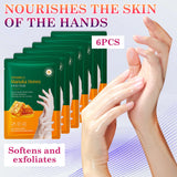 LZYLLS 6 Pairs Hand Masks Moisturizing Gloves, Hydrating Hand Mask Moisturizer Gloves Care for Dry Cracked Hands, Smooth Long Lasting Soft Firming Hand Mask Gift Set for Men Women（A