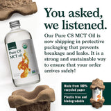 Natural Force Organic Pure C8 MCT Oil – Liquid MCT Oil in Glass Bottle Container – Concentrated Caprylic Acid – Keto, Paleo, Kosher, Vegan & Non-GMO – Lab Tested for Quality and Purity, 16 Ounce