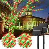 Minetom Solar String Lights Outdoor Waterproof- 40 FT 100 LED Solar Powered String Lights with 8 Lighting Modes, IP65 Waterproof Solar Christmas Lights for Outdoor Outside Tree Party Decor, Warm White