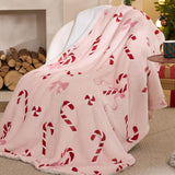 Bedsure Christmas Throw Blanket for Couch - Christmas Decorations Gifts for Women, Warm Sherpa Deer Throw Blanket, Red 50"x60"