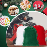 SilTriangle 48 Pcs Christmas Drawstring Gift Bags Bulk Small Cloth Christmas Sack Fabric Holiday Wrapping Pouches Xmas Drawstring Bags for Party Favor DIY Present Candy Goodie 6 x 8'', Red Green White