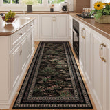 Rugcomf 2x6 Runner Rug Impressionist-Style Vintage Kitchen Rugs Non Slip Washable Soft Carpet Runner for Kitchen Laundry Bedroom Bathroom, Blue