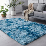 TABAYON Shaggy Navy Blue Rug, 2x3 Area Rugs for Living Room, Anti-Skid Extra Comfy Fluffy Floor Carpet for Indoor Home Decorative