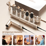 Ukliss 8 in 1 Hair Dryer Brush & Multi Hot Air Styler–Foldable 110,000 RPM Blow Dryer Brush Tool Set with Diffuser Auto-Wrap Curler for Fast Drying Curling Straightening Hair Daily Styling (1.25'')