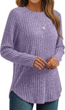 7DAY'S Womens Long Sleeve Shirts Fall Fashion Tops 2025 Crewneck Dressy Sweaters Tunic Winter Clothes Casual Outfits