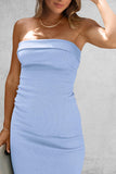 PRETTYGARDEN Women's Summer Bodycon Maxi Tube Dress Ribbed Strapless Side Slit Long Going Out Casual Elegant Party Dresses