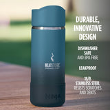 Ninja, Travel Mug, Sip Perfect 16oz, Brings Hot Drinks to Sippable Temperature in Minutes, Stainless Steel, Leak Proof, Dishwasher Safe, Metal, Insulated Tumbler, Ocean Blue, DW1603OB