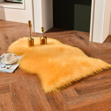 duduta White Faux Sheepskin Throw Rug 2x3 ft, Fluffy Shag Fur Chair Cover Small Bedside Dorm Rug Non Slip Washable