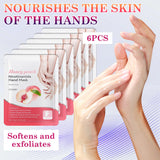 LZYLLS 6 Pairs Hand Masks Moisturizing Gloves, Hydrating Hand Mask Moisturizer Gloves Care for Dry Cracked Hands, Smooth Long Lasting Soft Firming Hand Mask Gift Set for Men Women（A