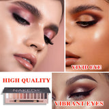 LZYLLS 12 Shades Nude Matte Eyeshadow Palette,Shimmer Naked Eyeshadow Palette,Eye Shadow Palette Natural Flash Waterproof Durable Smoked Professional Makeup Palette With Brush(Matte)