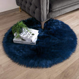 Ashler faux fur rug, Fluffy Shaggy Area Rug Ultra Soft 2 x 3 Feet Sheepskin Fur Rug, Navy Blue Fuzzy Rug Machine Washable Shag Rug, Nursery Decor Throw Rugs for Bedroom, kids room, Living Room