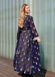 HUSN Embroidered Two-Piece Abaya Set Long Cardigan with Gold Embroidery with Plus Size Inner Slip Kaftan for Eid