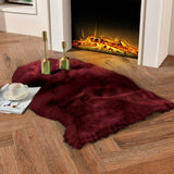 duduta White Faux Sheepskin Throw Rug 2x3 ft, Fluffy Shag Fur Chair Cover Small Bedside Dorm Rug Non Slip Washable