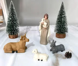 Nativity Sets for Christmas 10 Pieces - Hand Painted Nativity Scene Indoor, 4.8" Classic Figurines Holy Family Jesus Manger Crib Ornament, Xmas Decorations