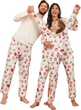 Ekouaer Family Christmas Pajamas Matching Sets Womens Mens Pjs Long Sleeve Sleepwear Holiday Lounge Sets