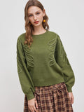 CIDER Women's Oversized Sweaters Long Sleeve Round Neck Tops Knit Pullover Sweater