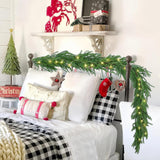 Hananona 2 Pcs 6 Ft Artificial Norfolk Pine Garlands, Real Touch Winter Pine Garland, Green Artificial Greenery Garland for Table, Mantle, Wall, Indoor, Outdoor Christmas Decorations (2, 6 FT)