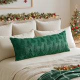 MIULEE Christmas Throw Pillow Covers Dark Green Christmas Decorations Set of 2 Xmas Tree 18x18 Pillow Covers Soft Plush Faux Wool Pillowcases Holiday Festivals Winter Home Decor Sofa Couch Bed Porch