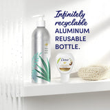 Dove Body Wash Aluminum Reusable Bottle and Concentrate Refill (2x) Starter Kit for Instantly Soft Skin Shea and Warm Vanilla for Skin Care and Lasting Nourishment 4oz (makes 16oz)